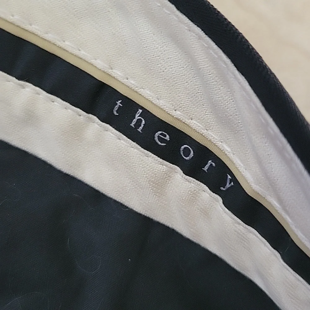 Theory Black Trim Wool  Pants Size 6 - Picture 3 of 7